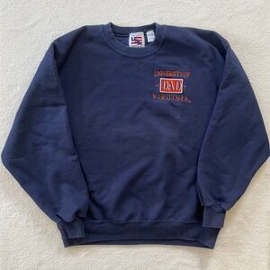 VTG 90s University Of Virginia Dad Sweatshirt Mens Lrg Embroidered Made In USA